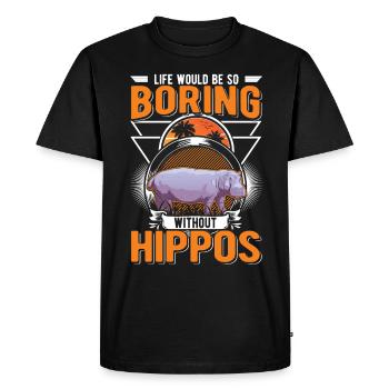 Hippo Gift Hippo Hippo Hippo - Men's Premium Organic T-Shirt - black - Front - Nico (187cm)