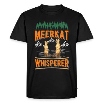 Erdmännchen Flüsterer Meerkat Whisperer - T-shirt Premium bio Homme - noir - Devant - Nico (187cm)