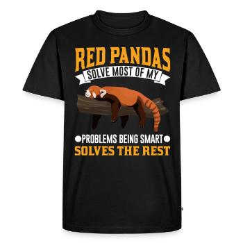 Red Panda Gift Cat Bear Red Panda - Men's Premium Organic T-Shirt - black - Front - Nico (187cm)