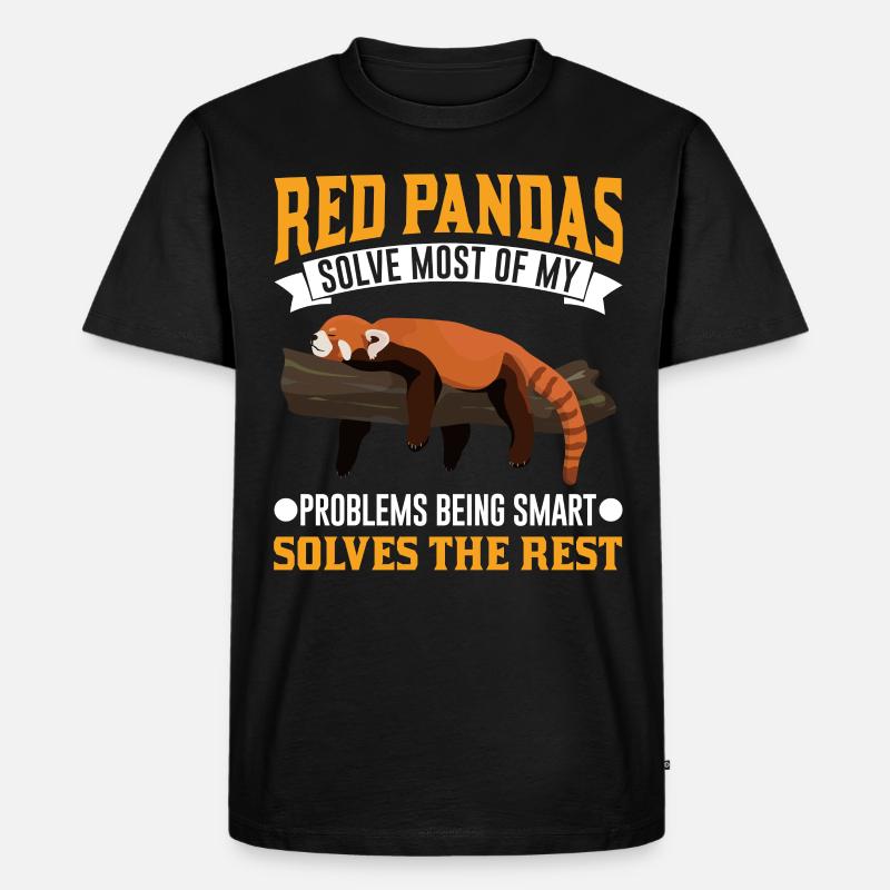 Röd Panda Present Katt Björn Röd Panda - Ekologisk premium-T-shirt herr - svart