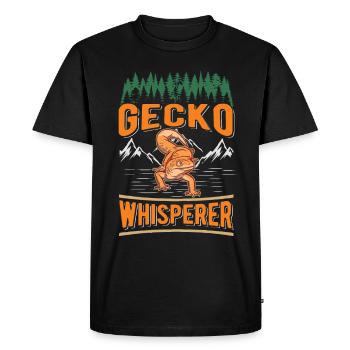 Gecko Whisperer Gecko Whisperer Leopard Gecko - Men's Premium Organic T-Shirt - black - Front - Nico (187cm)