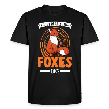J’aime beaucoup Foxes Rotfuchs Fuchs - T-shirt Premium bio Homme - noir - Devant - Nico (187cm)