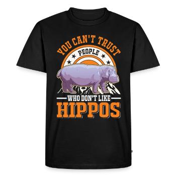 Hippo Lover Hippo Hippo Hippo - Men's Premium Organic T-Shirt - black - Front - Nico (187cm)