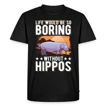Hippo Gift Hippo Hippo Hippo - Men's Premium Organic T-Shirt - black - Front - Nico (187cm)