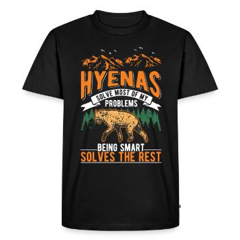 Hyena Gift Earth Wolf Hyena - Men's Premium Organic T-Shirt - black - Front - Nico (187cm)