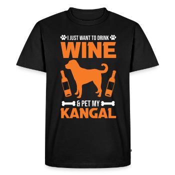 Kangal et vin Chien de berger anatolien - T-shirt Premium bio Homme - noir - Devant - Nico (187cm)