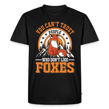 Fox Gift Red Fox - Men's Premium Organic T-Shirt - black - Front - Nico (187cm)