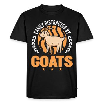 Facilement distrait par les chèvres Ziegenwirt Goat - T-shirt Premium bio Homme - noir - Devant - Nico (187cm)