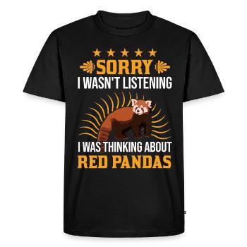 Red Panda Gift Cat Bear Red Panda - Men's Premium Organic T-Shirt - black - Front - Nico (187cm)