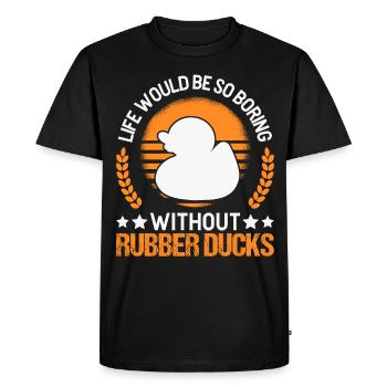 Canard en caoutchouc Cadeau Canard Grinçant Canard Bain Canard - T-shirt Premium bio Homme - noir - Devant - Nico (187cm)