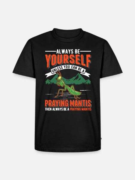 Gottesanbeterin Mantis Fangschrecke - Männer Premium Bio T-Shirt - Schwarz