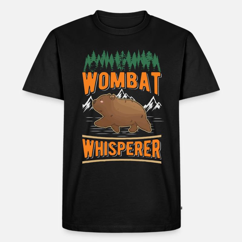 Wombat Flüsterer - Männer Premium Bio T-Shirt - Schwarz