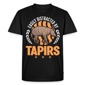 Facilement distrait par tapirs - T-shirt Premium bio Homme - noir - Devant - Nico (187cm)