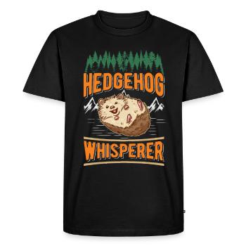 Hedgehog Whisper Hedgehog Whisperer - Men's Premium Organic T-Shirt - black - Front - Nico (187cm)