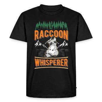 Raton laveur Whisperer Raton laveur - T-shirt Premium bio Homme - noir - Devant - Nico (187cm)