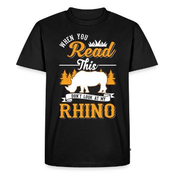 Rhinocéros Cadeau Rhinocéros - T-shirt Premium bio Homme - noir - Devant - Nico (187cm)