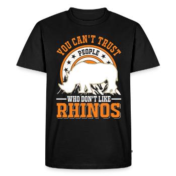 Rhinocéros Cadeau Rhinocéros - T-shirt Premium bio Homme - noir - Devant - Nico (187cm)