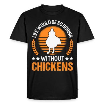 Chicken Chicken Breeding Chicken Farmer - Men's Premium Organic T-Shirt - black - Front - Nico (187cm)