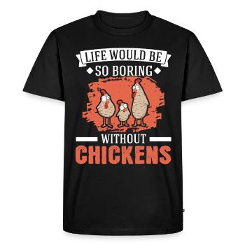 Chicken Chicken Breeding Chicken Farmer - Men's Premium Organic T-Shirt - black - Front - Nico (187cm)
