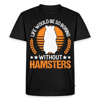 Hamster Owner Golden Hamster Hamster - Men's Premium Organic T-Shirt - black - Front - Nico (187cm)