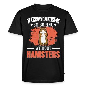 Hamster Owner Golden Hamster Hamster - Men's Premium Organic T-Shirt - black - Front - Nico (187cm)