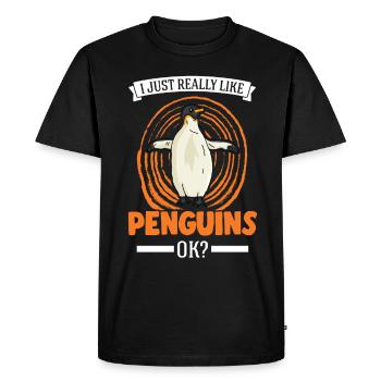 J’aime vraiment Penguins Penguin - T-shirt Premium bio Homme - noir - Devant - Nico (187cm)