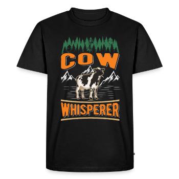 Cow Whisperer Farmer Cattle Breeder Cows - Men's Premium Organic T-Shirt - black - Front - Nico (187cm)