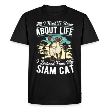 Siamese Cat Siamese Cat Siamese Cat - Men's Premium Organic T-Shirt - black - Front - Nico (187cm)