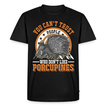 Amateur de porc-épic Porc-épic - T-shirt Premium bio Homme - noir - Devant - Nico (187cm)