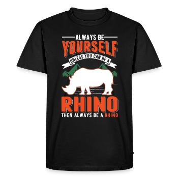 Rhinocéros Rhinocéros - T-shirt Premium bio Homme - noir - Devant - Nico (187cm)