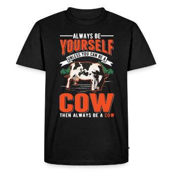 Cow Gift Farmer Cattle Breeder Cows - Men's Premium Organic T-Shirt - black - Front - Nico (187cm)