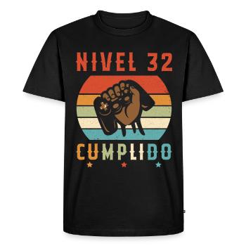 Niveau 32 Complet - T-shirt Premium bio Homme - noir - Devant - Nico (187cm)