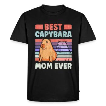 Best Capybara Mom Ever Wasserschwein - Men's Premium Organic T-Shirt - black - Front - Nico (187cm)