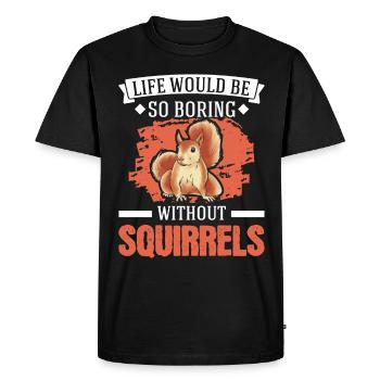 Squirrel Gift Squirrel Grey Squirrel - Men's Premium Organic T-Shirt - black - Front - Nico (187cm)