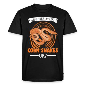 J’aime vraiment Corn Snakes Corn Snake - T-shirt Premium bio Homme - noir - Devant - Nico (187cm)