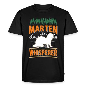 Marten Whispering Tree Marten - Men's Premium Organic T-Shirt - black - Front - Nico (187cm)