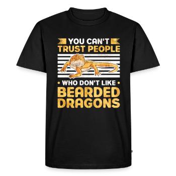Bearded Dragon Pogona Gift - Men's Premium Organic T-Shirt - black - Front - Nico (187cm)