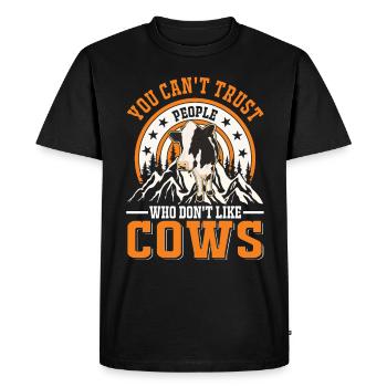 Cow Gift Farmer Cattle Breeder Vaches - T-shirt Premium bio Homme - noir - Devant - Nico (187cm)