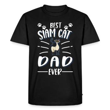 Siamese Cat Papa Siam Cat Dad Siamese Cat - Men's Premium Organic T-Shirt - black - Front - Nico (187cm)