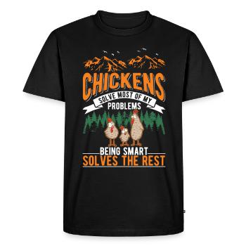 Chicken Chicken Breeding Chicken Farmer - Men's Premium Organic T-Shirt - black - Front - Nico (187cm)