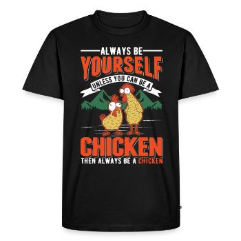 Chicken Chicken Breeding Chicken Farmer - Men's Premium Organic T-Shirt - black - Front - Nico (187cm)