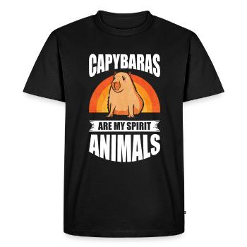 Les capybaras sont mes animaux spirituels - T-shirt Premium bio Homme - noir - Devant - Nico (187cm)