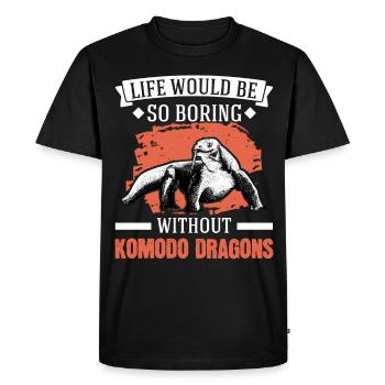 Komodo Dragon Moniteur Lézard Cadeau Komodo Dragon Moniteur yano - T-shirt Premium bio Homme - noir - Devant - Nico (187cm)