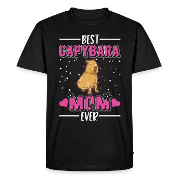 Best Capybara Mom Ever Wasserschwein - Men's Premium Organic T-Shirt - black - Front - Nico (187cm)