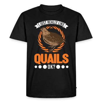 J’aime vraiment Les Cailles Cailles Caille - T-shirt Premium bio Homme - noir - Devant - Nico (187cm)