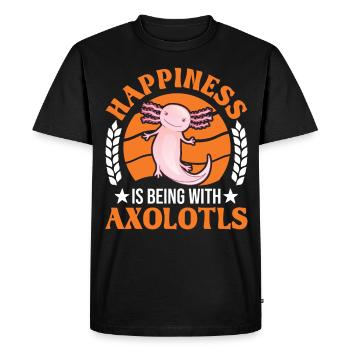 Happiness is being with Axolotls Tail Lurch - Men's Premium Organic T-Shirt - black - Front - Nico (187cm)