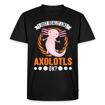 I just really like Axolotls Tail Luch - Men's Premium Organic T-Shirt - black - Front - Nico (187cm)