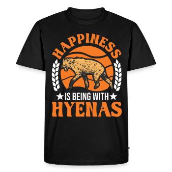 Happiness is being with Hyenas Hyena - Men's Premium Organic T-Shirt - black - Front - Nico (187cm)