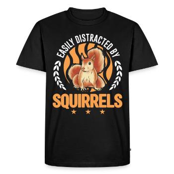 Easily distracted by Squirrels Squirrel - Men's Premium Organic T-Shirt - black - Front - Nico (187cm)