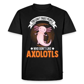Axolotl Gift Tail Lurch Axolotl - Men's Premium Organic T-Shirt - black - Front - Nico (187cm)